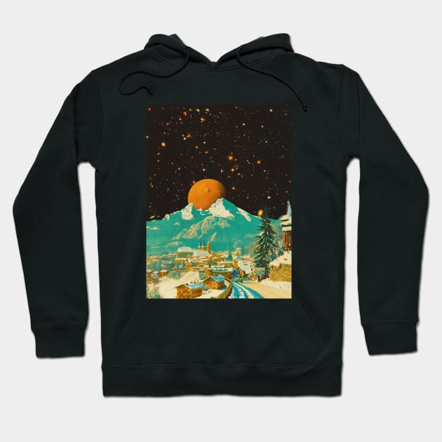 Sunny Village On The Snow Moon - Space Collage, Retro Futurism, Sci-Fi Hoodie by jessgaspar